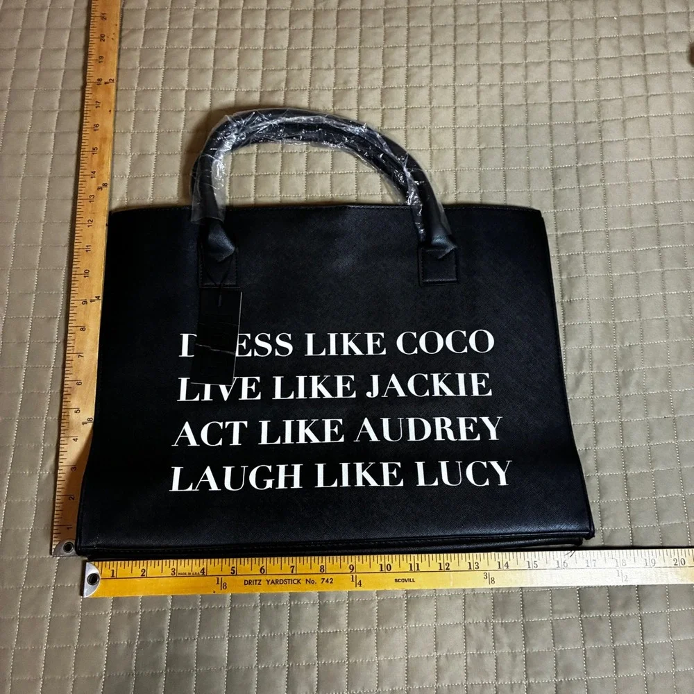 Los Angeles Trading Vegan Leather‎ Tote Bag Black Dress Like Coco Jackie Audrey